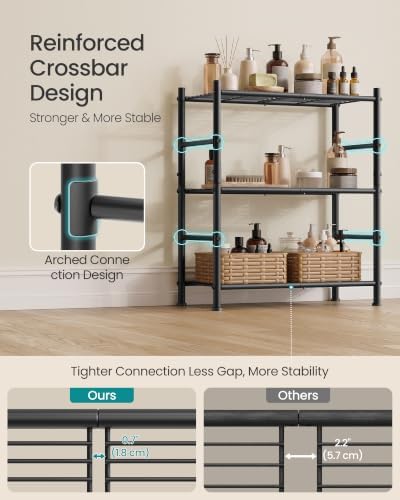 SONGMICS 3-Tier Storage Shelf, Steel Wire Organizer Rack