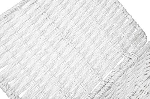 ARPAN Paper Rope Storage Basket Box with Lid-White, Small