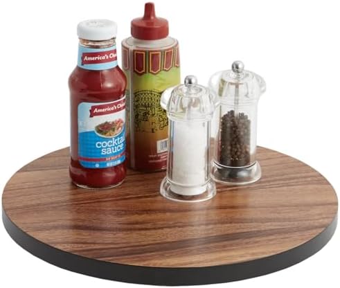 Woodard & Charles Round Acacia Wood Lazy Susan Turntable, 13.75" x 1.75"