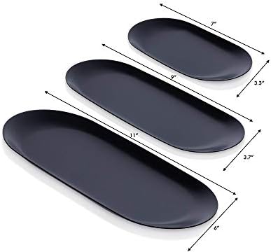 Black Stainless Steel Tray Set of 3, 7, 9 & 11 Inch Vanity