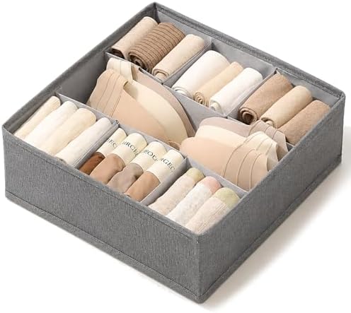 Foldable Underwear Drawer Organizer Multifunctional Fabric Drawer Dividers Storage Box Closet Organizer Bins for Sock Br