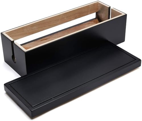 Changsuo Cable Management Box Wooden Cord Organizer Box for Extension Cord Power Stripe Surge Protector Wire Management 