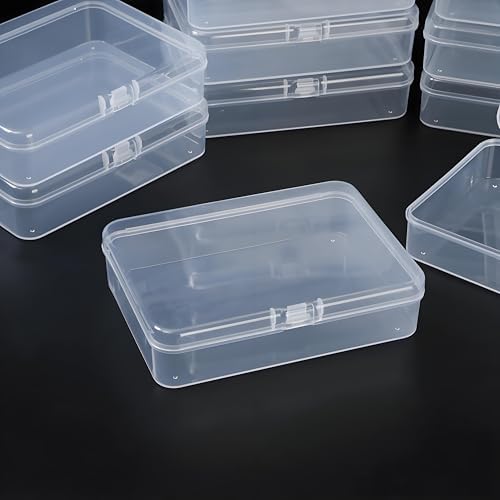 LJY 12 Clear Rectangular Plastic Boxes, 4.5 x 3.3 x 1.1 in for Watch Parts
