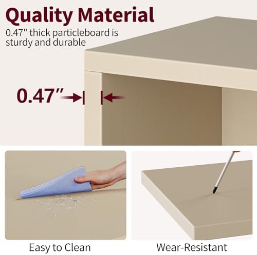 ALISENED 3-Tier Bookshelf, 23.6 × 9.4 × 35.2in, Small Bookshelf