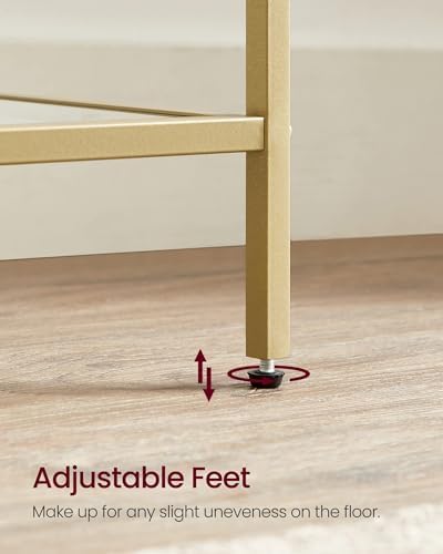 VASAGLE Bookcase Bookshelf, Tempered Glass Bookshelves, Steel Frame