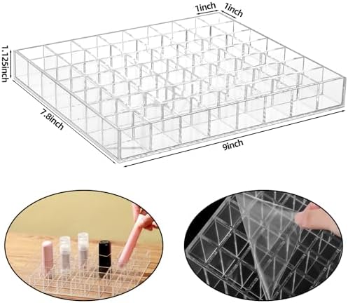 Mumufy Lipstick Holder Clear Acrylic Makeup Organizer Display, 56 Slot