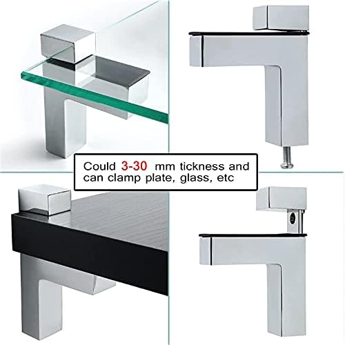 AWEN 2pcs Solid Metal Adjustable Wood/Glass Shelf Bracket Wall Mount,Shelf Holders，3-28mm Thick Adjustable Shelf Bracket