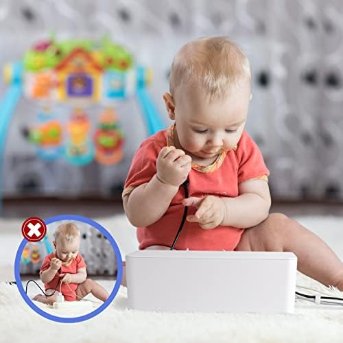 Naeety 3 Pack Cable Organizer Box, Cable Management Box for Surge Protector