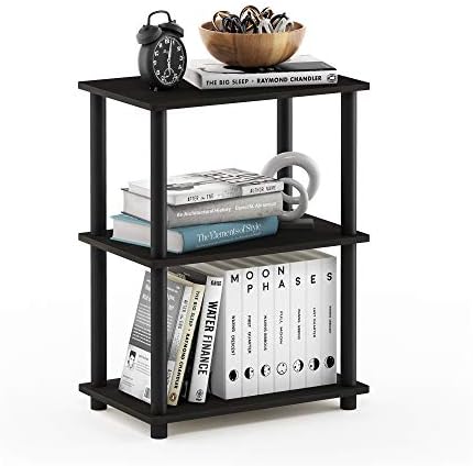 Furinno TURN-N-TUBE Storage Shelves, 3-Tier Book Shelf, Corner Shelf, Toolless Open Shelves, for Organization and Storag