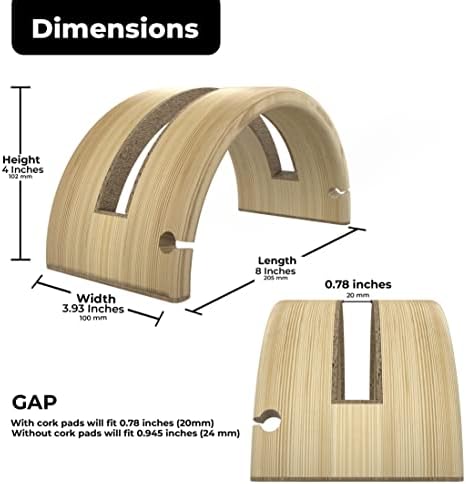 Kothar Wood Vertical Laptop Stand for Desk, Natural Bamboo, Space-Saving Desktop Dock for Apple MacBook, Microsoft Surfa