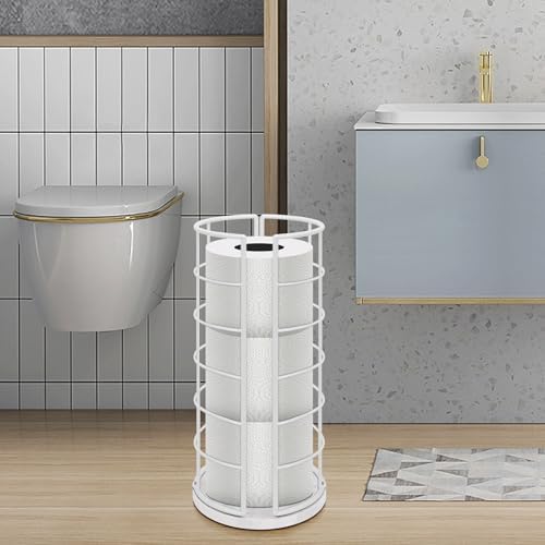 NearMoon Toilet Paper Organizer Stand, Free Standing 3 Rolls Tissue Storage, Metal Bathroom Accessory, Rustproof Toilet 