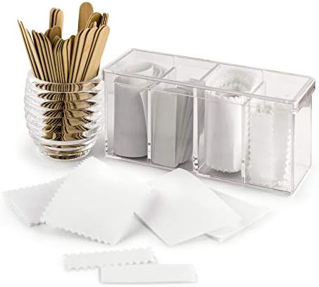 4-Compartment Makeup Organizer and Storage: Transparent Multi-Functional Bathroom Closet Storage with 4 Trays and Clear 