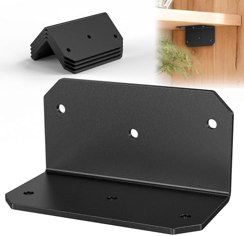 4"x2"x2" Corner Brackets for Wood, 200LB, Black 4 Pack