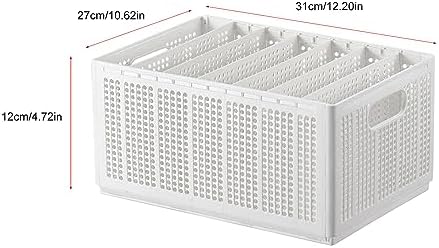 Foldable Closet Organizer with Adjustable Dividers, 7-Grid Wardrobe Storage Bin for Jeans, Sweaters, Pants & Clothes, Me