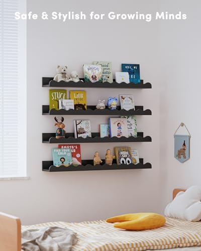 Seocry Nusery Shelves (23 Inches, Black)
