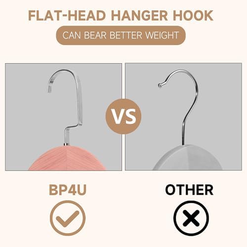 Wide Shoulder Wooden Hangers with Locking Bar, Cedar Wood, 2-Pack