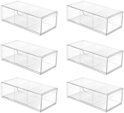 Hair Accessories Organizer for Girls, Clear Acrylic Hair Tie Organizer, or Headband, bows，Cute Small Stackable Storage D