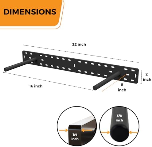 2 x 22 inch Real XL Heavy Duty Floating Shelf Brackets Designed for Long Custom Shelves, Hidden Floating Shelf Hardware,