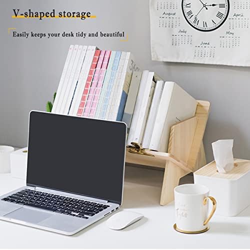 Wood Bookcase in Living Room/Home/Office, Desktop Book Shelf Organizer Bookshelves Storage Rack for CDs/Magazine/Books D