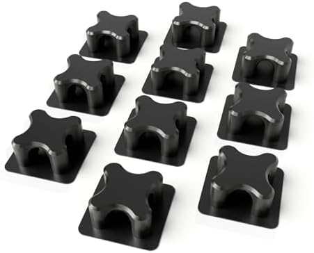 Magnetic Cable Organizer – Desktop Multipurpose Cord Keeper & Cable Management Clip for Home & Office (Black Cross 10Pcs