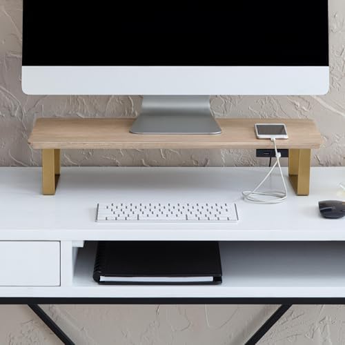 Anji Mountain Monitor Stand for Desk - Desktop Organizer & Laptop Riser, Ergonomic Monitor Riser, Space-Saving, Durable,