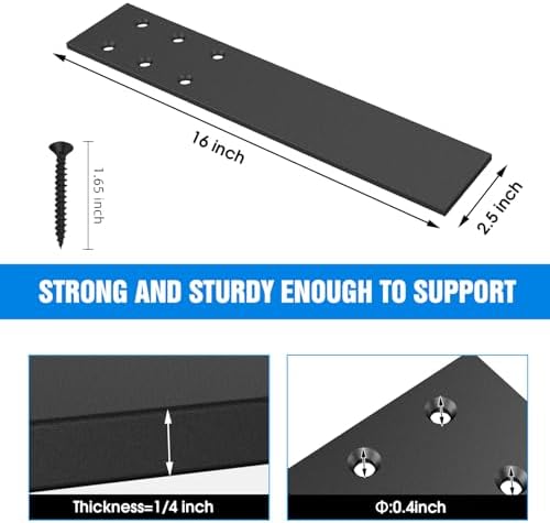 16in Countertop Support Brackets,Hidden Countertop Support,0.25" Thick
