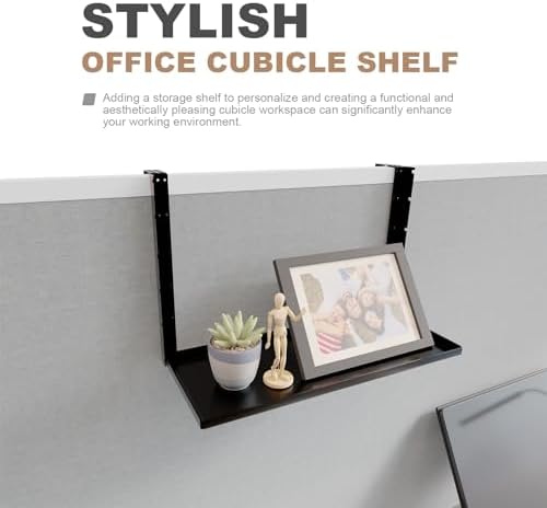 Office Cubicle Shelf - 14.2'' x 5.9'' Storage Organizer Floating Corner Rack Hanging Shelf Height Adjustable Home Office