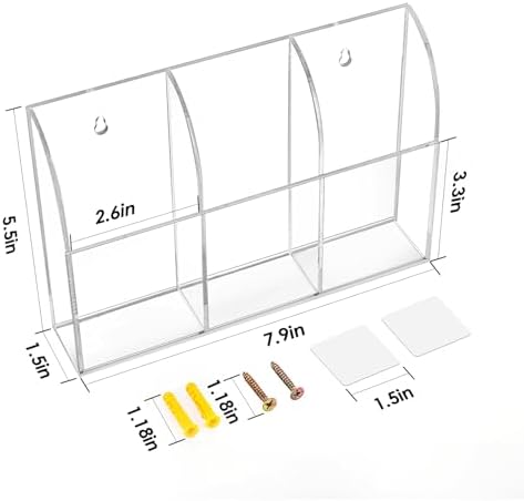 MaxGear Wall Marker Holder & Remote Control Organizer 3-Compartment