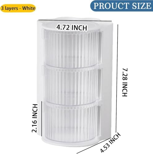 Hair Accessories Organizer with Hair Brush Holder(Stripe White, 3-Layer)