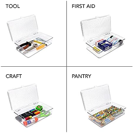 Isaac Jacobs Small Stackable Organizer Bin (10.75” x 6.5” x 2.4”)