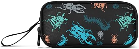 Fisyme Insect Bugs Print Pencil Case Large Capacity Pen Box Makeup Pouch Holder Organizer Stationery Bag for School Office College Traval Adults