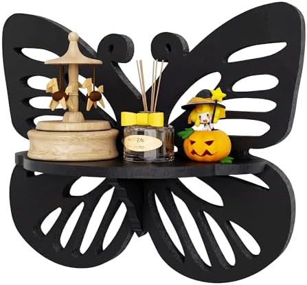 Butterfly Shaped Nursery Wall Deor Floating Shelf, Cute Wall Display Rack for Kid’s Room, Small Decorative Shelf Wall Mo