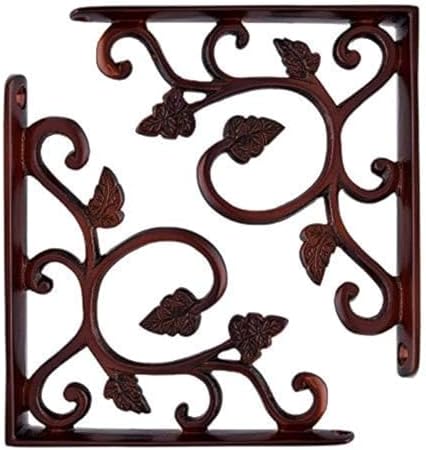 Adonai Hardware Meshezaheel Silicon Bronze Decorative Shelf Bracket (Supplied as 2 Pieces per Pack) - Distressed Silicon