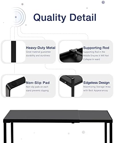Nxconsu Expandable Cabinet Shelf, Shelf Riser for Cabinets, 11.8" Black