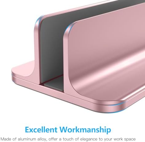 OMOTON Vertical Laptop Stand Holder, Adjustable Dock for MacBook, Rose Gold