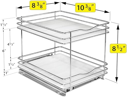 LYNK PROFESSIONAL® Pull Out Spice Organization for Cabinets - 8-3/8 inch Wide – Spice Rack for Inside Cabinets, Slide Ou