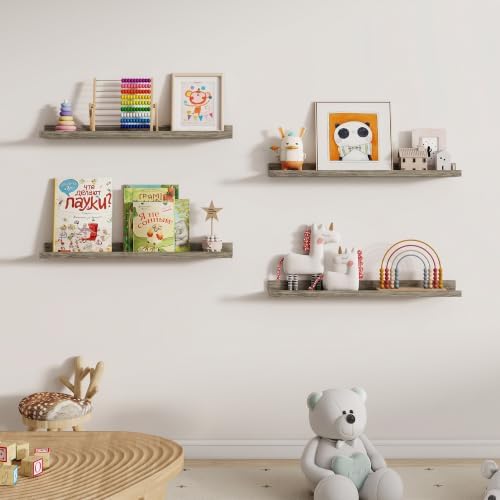 Dreamland Picture Ledge Shelf for Wall, Floating Shelves Set of 2,30 inch Long Floating Shelves with Lip for Living Room