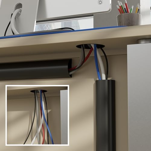 D-Line Half Round Cord Hider, Patented Cable Cover, Hide TV Wall Mount Wires, Raceway for Cords, Decorative Wire Covers,
