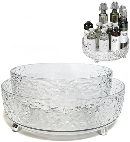 2Pcs Premium Lazy Susan Organizer,9&11in Turntable Organizer for Bathroom, Kitchen, Vanity, Countertop, Table Top, Cabin
