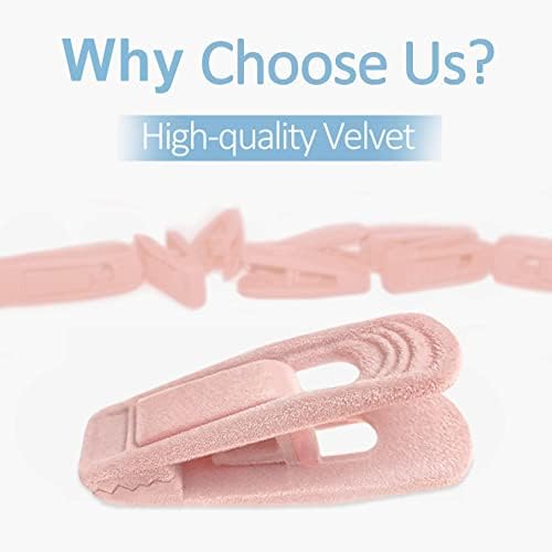 TOFIIGREM Light Pink Velvet Hangers (80-Pack), Non-Slip Strong Hanger Clips for Velvet Skirts & Pants