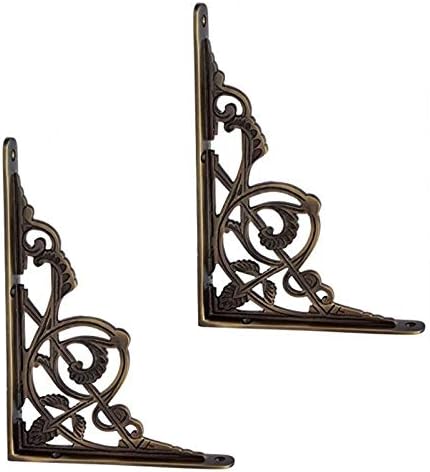 Adonai Hardware Maasiai Brass Decorative Shelf Bracket (Supplied as 2 Pieces per Pack) - Antique Brass