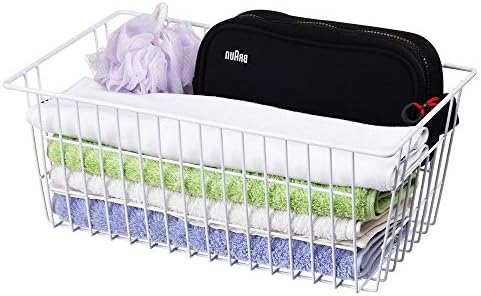 SANNO 14" Freezer Baskets Wire Storage Baskets for Organizing Pantry Organization Bins Cabinets - Metal Basket Kitchen, 