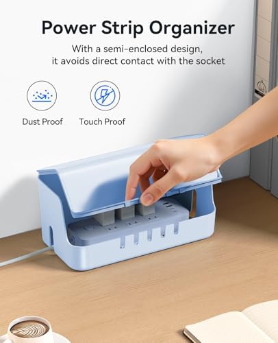 ORICO Cable Management Box with Phone Stand Lid, Large Cord Organizer Case for Hiding Power Strips & Surge Protectors, H