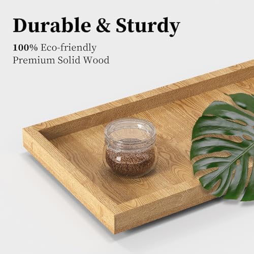 LEMIKKLE 2-Tier Coffee Bar Organizer With Basket,Wooden Counter Shelf for Coffee Bar Accessories,Kitchen Spice Rack Orga
