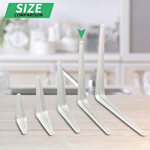 Shelf Brackets 10 Inch Heavy Duty White L Bracket for Shelves