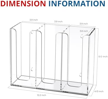 KOTEMON Acrylic Cup and Lid Holder, 3 Compartment, Disposable Coffee Cup Dispenser Cup Storage Organizer, Clear