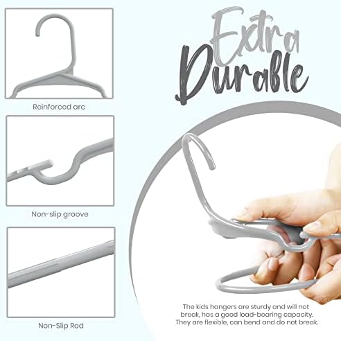 Utopia Home Kids Hangers 20 Pack – 11.5 Inch Baby Closet Hangers Gray