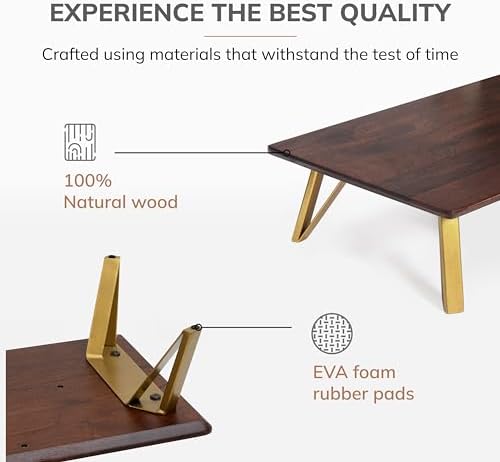 Anji Mountain Monitor Stand for Desk - Desktop Organizer & Laptop Riser, Ergonomic Monitor Riser, Space-Saving, Durable,