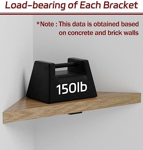 Corner Shelf Bracket, 9 inch 3-Pack 1/5" Thick Hidden Shelf Brackets