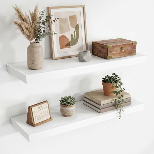 Acovy 30 Inch Floating Shelves,9.3" Deep Floating Shelf Wall Mounted,30 Inch Wall Book Shelves for Home Decor,Large Long